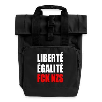 Liberté égalité fck nzs - Roll Top Backpack with Two Handles - black - Front