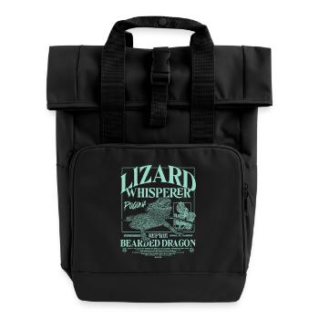 Bartagame Bartagamen Echsenflüsterer - Rolltop Rucksack mit zwei Griffen - Schwarz - Vorne