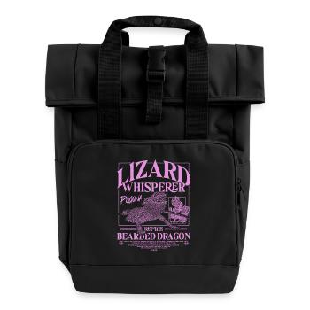 Bartagame Bartagamen Echsenflüsterer - Rolltop Rucksack mit zwei Griffen - Schwarz - Vorne