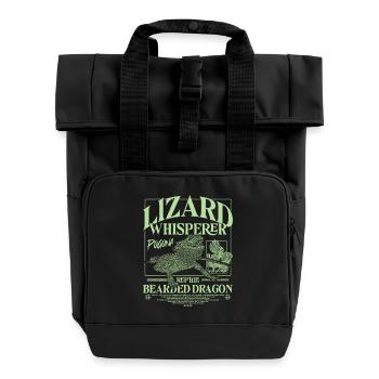 Bartagame Bartagamen Echsenflüsterer - Rolltop Rucksack mit zwei Griffen - Schwarz - Vorne