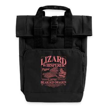 Bartagame Bartagamen Echsenflüsterer - Rolltop Rucksack mit zwei Griffen - Schwarz - Vorne