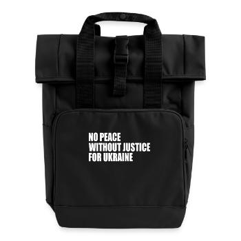 No peace without justice for ukraine - Rolltop Rucksack mit zwei Griffen - Schwarz - Vorne
