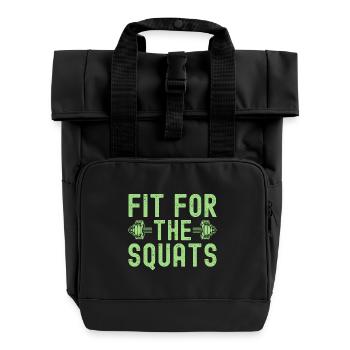 Fitness Fanatics Fit For The Squats Calisthenics - Roll Top Backpack with Two Handles - black - Front