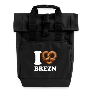 J’aime les bretzels - Coeur - Bretzel - Sac à dos Roll Top à deux anses - noir - Devant