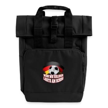 If We Win, It's Me – Soccer Shirt - Roll Top Backpack with Two Handles - black - Front