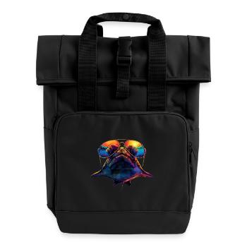 Stachelrochen - Rolltop Rucksack mit zwei Griffen - Schwarz - Vorne