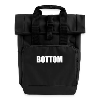 Bottom - Roll Top Backpack with Two Handles - black - Front