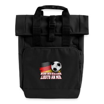 If We Win, It's Me – Soccer Shirt - Roll Top Backpack with Two Handles - black - Front