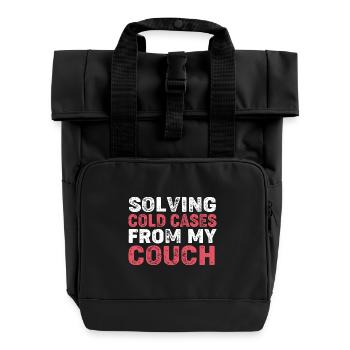 Krimi True Crime - Rolltop Rucksack mit zwei Griffen - Schwarz - Vorne