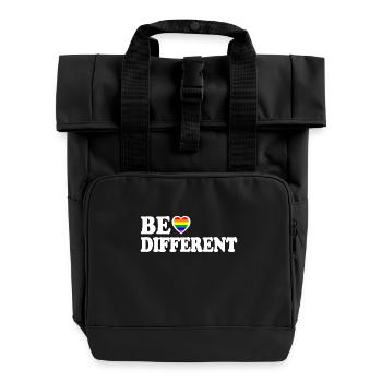 Be different - Roll Top Backpack with Two Handles - black - Front