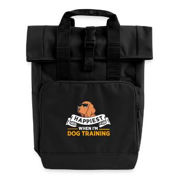 Hundetrainer - Rolltop Rucksack mit zwei Griffen - Schwarz - Vorne