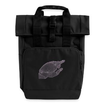 Geometrische Hand Silhouette mit Fraktalen - Rolltop Rucksack mit zwei Griffen - Schwarz - Vorne