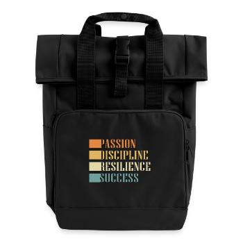 Workaholic Resilience - Roll Top Backpack with Two Handles - black - Front