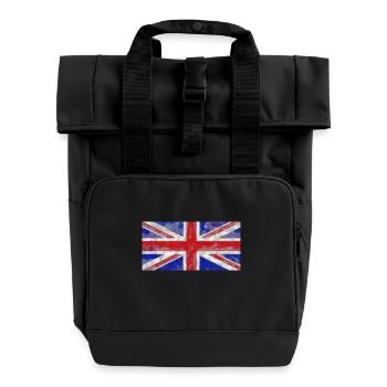 Union Jack Englische Flagge Great Britain - Rolltop Rucksack mit zwei Griffen - Schwarz - Vorne