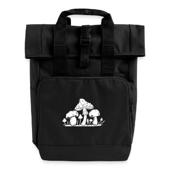 Morel Mushrooms Mushroom Tour Mushroom Collection Mushroom Hunters - Roll Top Backpack with Two Handles - black - Front