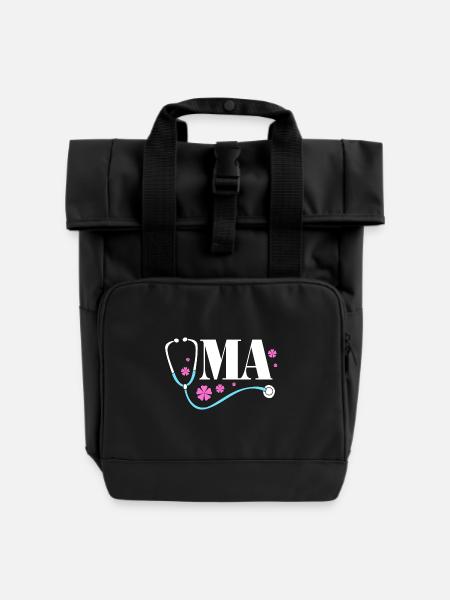 MFA Medizin Mediziner - Rolltop Rucksack mit zwei Griffen - Schwarz