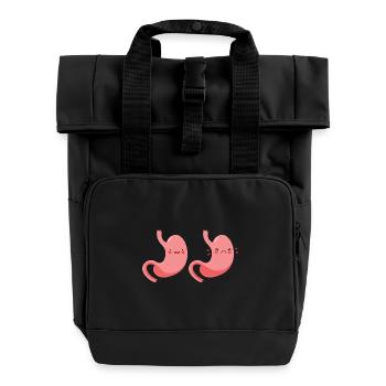 Darm Krankheit Gastroparese - Rolltop Rucksack mit zwei Griffen - Schwarz - Vorne