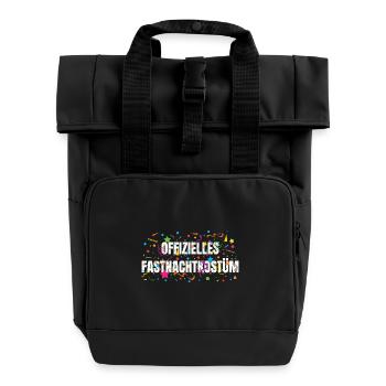 Offizielles Fastnachtkostüm - Rolltop Rucksack mit zwei Griffen - Schwarz - Vorne