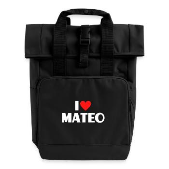 J’aime Mateo Red Heart Love Fan Gift - Sac à dos Roll Top à deux anses - noir - Devant