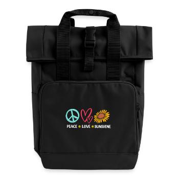 Floristik Florist Blumenhändler Blumenstrauß - Rolltop Rucksack mit zwei Griffen - Schwarz - Vorne