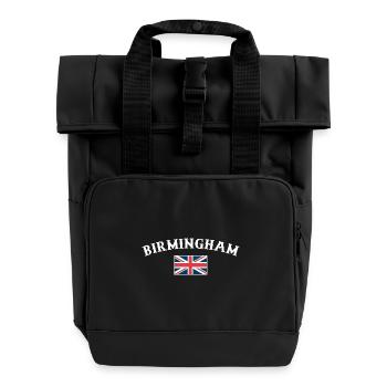 Birmingham Great Britain British Flag British - Roll Top Backpack with Two Handles - black - Front