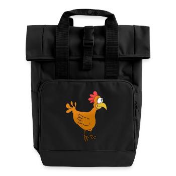 huhn - Rolltop Rucksack mit zwei Griffen - Schwarz - Vorne