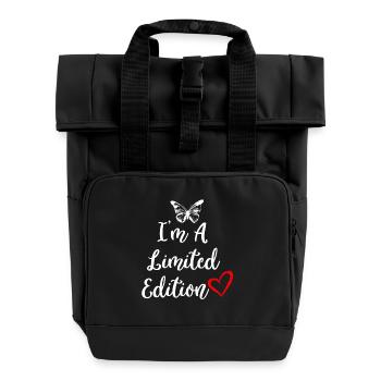 Limited Edition - Rolltop Rucksack mit zwei Griffen - Schwarz - Vorne