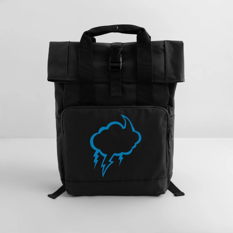 bubble cloud eclair dark cloudy lightning 2210 Roll Top Backpack with Two Handles