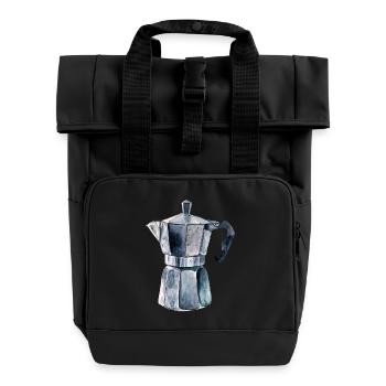Espresso pot - Roll Top Backpack with Two Handles - black - Front