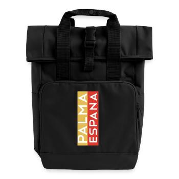 Palma Espana Souvenir T-Shirt Pullover - Rolltop Rucksack mit zwei Griffen - Schwarz - Vorne