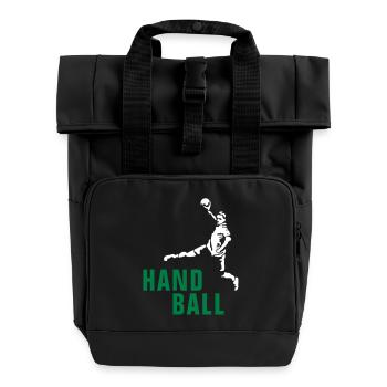 handball_122012_b_2c - Rolltop Rucksack mit zwei Griffen - Schwarz - Vorne