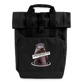 Ground resistance marmot - design - Roll Top Backpack with Two Handles - black - Front
