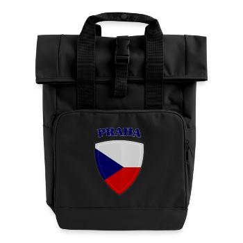 Prague - Roll Top Backpack with Two Handles - black - Front