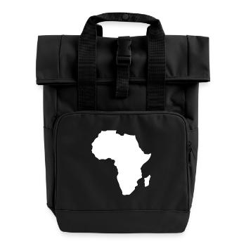 Afrique continent carte blanc - Sac à dos Roll Top à deux anses - noir - Devant