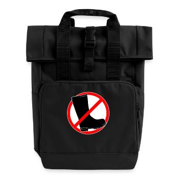 Rubber boots forbidden - gardening and gardening - Roll Top Backpack with Two Handles - black - Front