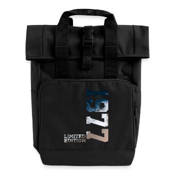 49. GEBURTSTAG LIMITED EDITION 1977 - Rolltop Rucksack mit zwei Griffen - Schwarz - Vorne