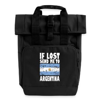 Argentinien Flagge Spruch - Rolltop Rucksack mit zwei Griffen - Schwarz - Vorne