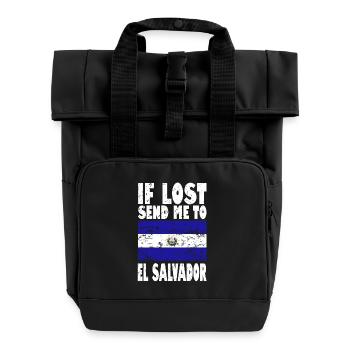 Slogan du drapeau du Salvador - Sac à dos Roll Top à deux anses - noir - Devant