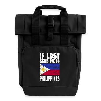 Drapeau des Philippines - Sac à dos Roll Top à deux anses - noir - Devant