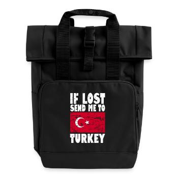 Drapeau de la Turquie - Sac à dos Roll Top à deux anses - noir - Devant