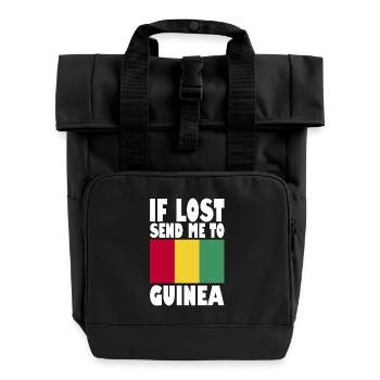 Guinea Flag Saying - Roll Top Backpack with Two Handles - black - Front