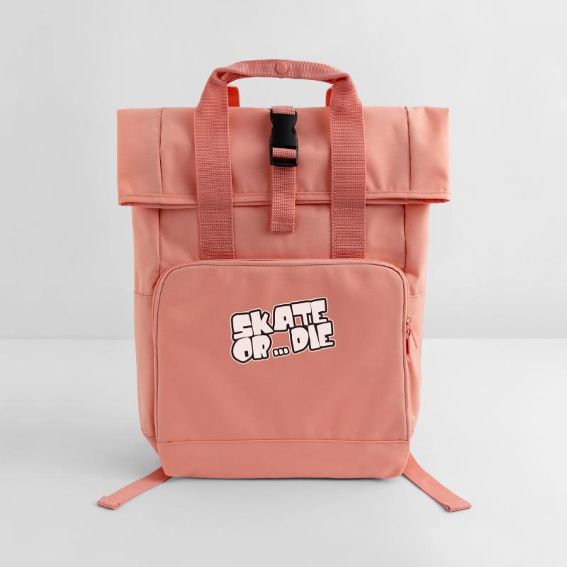 Skate oder stirb - Skateboarden Rolltop Rucksack mit zwei Griffen