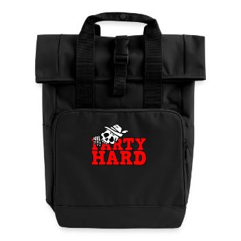 Geburtstag mit Alkohol und Bier - Party Hard - Rolltop Rucksack mit zwei Griffen - Schwarz - Vorne