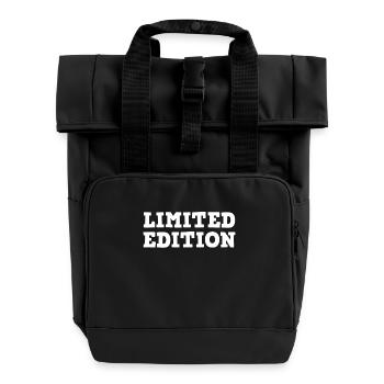 Limitierte Ausgabe Spruch - Rolltop Rucksack mit zwei Griffen - Schwarz - Vorne
