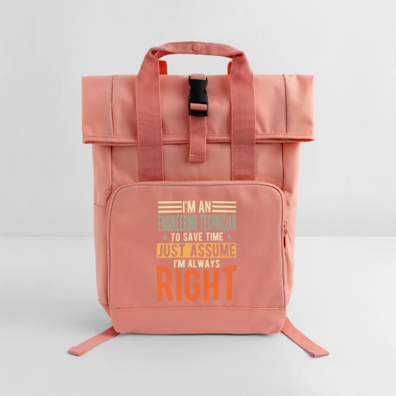 Engineering Technician Roll Top Backpack with Two Handles