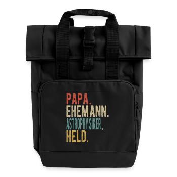 Astrophysiker Papa Ehemann Held - Rolltop Rucksack mit zwei Griffen - Schwarz - Vorne