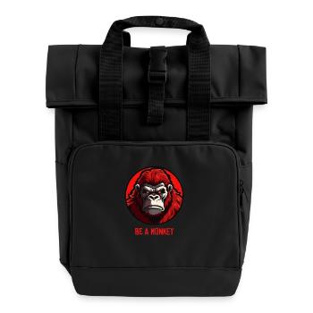 Sei ein Affe - Rolltop Rucksack mit zwei Griffen - Schwarz - Vorne