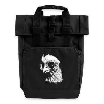 intelligent chicken - Roll Top Backpack with Two Handles - black - Front