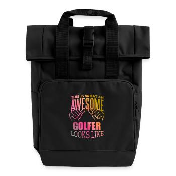 Golf - Roll Top Backpack with Two Handles - black - Front