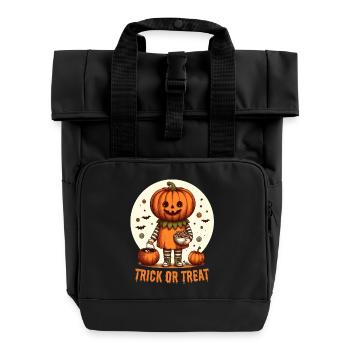 Trick or Treat - Roll Top Backpack with Two Handles - black - Front